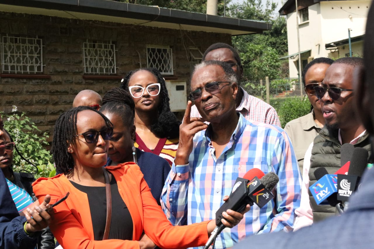 Professor Karanja Njoroge leading a press briefing in Nairobi