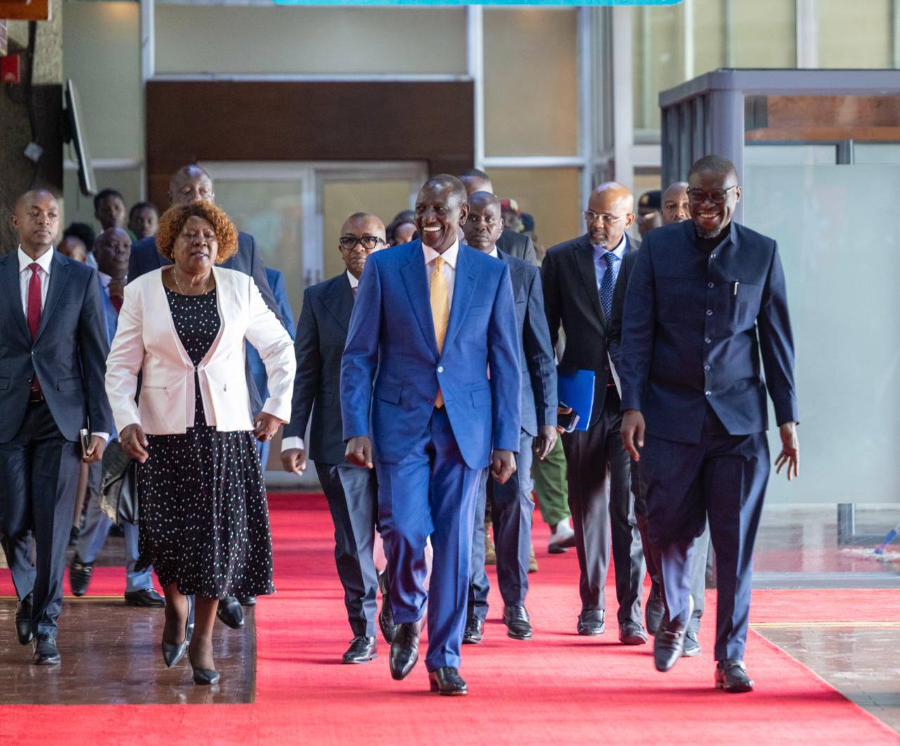 President William Ruto and Kenyan housing officials at the Second Africa Urban Forum in Nairobi